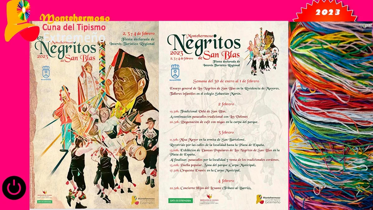 La fiesta de los Negritos de San Blas 2, 3 y 4 de febrero 2023 en Montehermoso